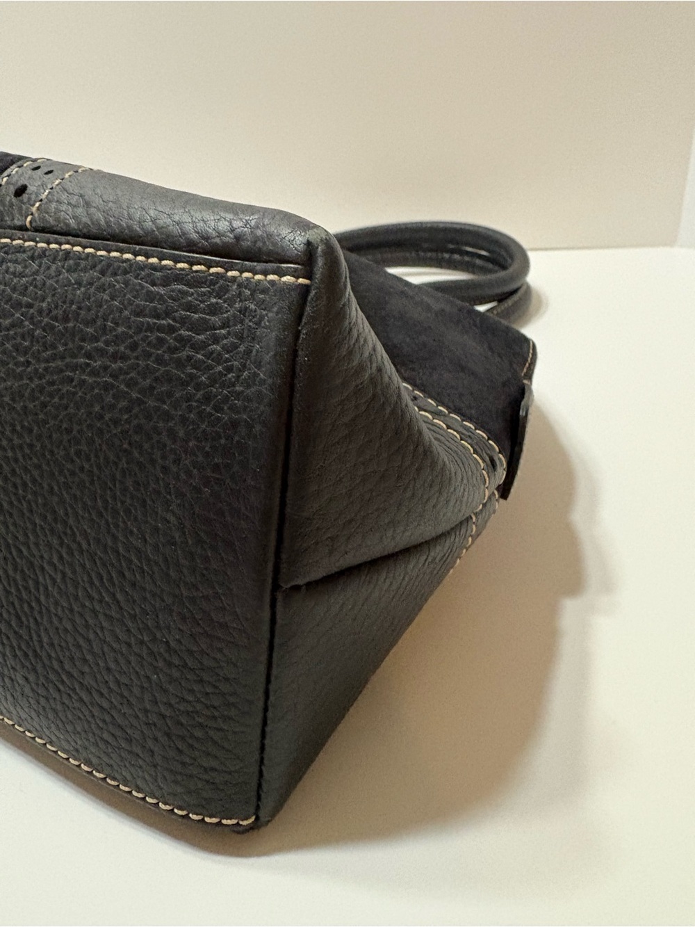 Dooney & Bourke Black Leather Dome Satchel with Tassel and Gold Hardware - Picture 16 of 16